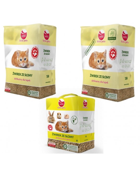Strohpellets Velti Einstreu für Katzen, Kaninchen, Nagetiere