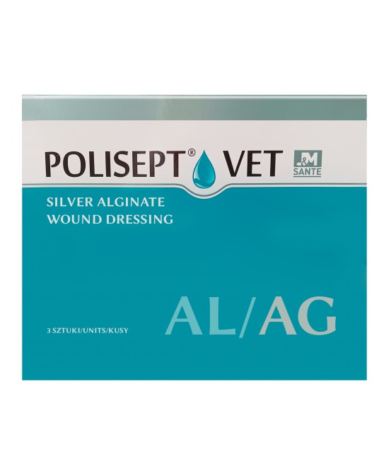 Polisept® Vet AL AG Wundverband aus Calciumalginat mit Silberionen für Hunde- und Katzenwunden, 3 St.