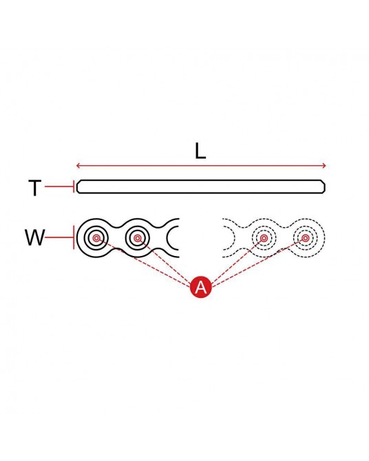 Rekonstruktionsplatte für Schrauben Ø 2,7mm