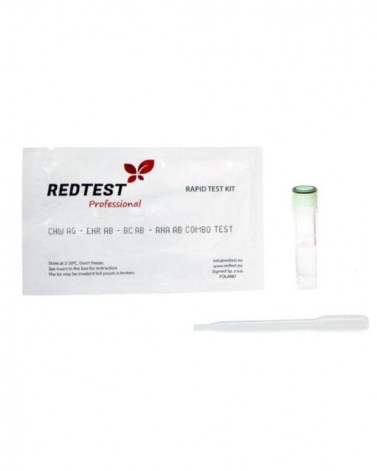 Redtest Schnelltest Ehrlichiose Ab - Babesiose Canis Ab - Anaplasmose Ab - Herzwurm Ag für Hunde