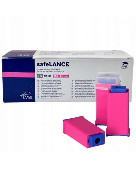 Lanzette 21G safeLANCE 2,4 mm rosa 100 Stück