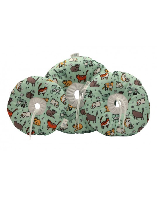 Postoperativer Katzenkragen Fit4Pets in Donut-Form, Muster 3