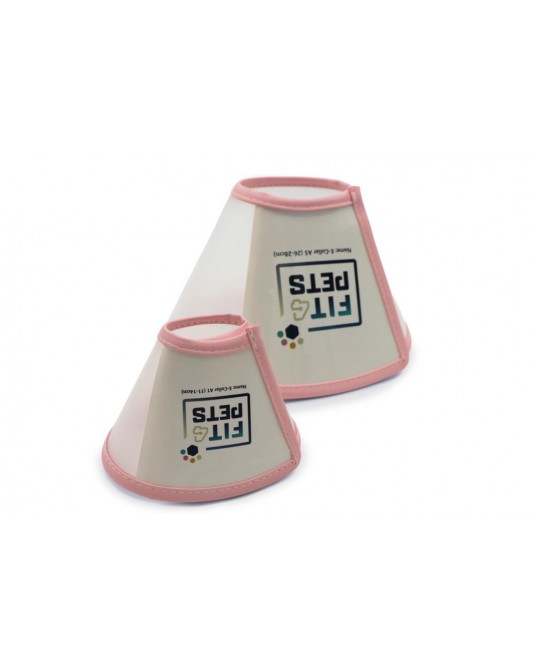 Postoperativer Fit4Pets-Kragen mit Klettverschluss und Einfassung, rosa