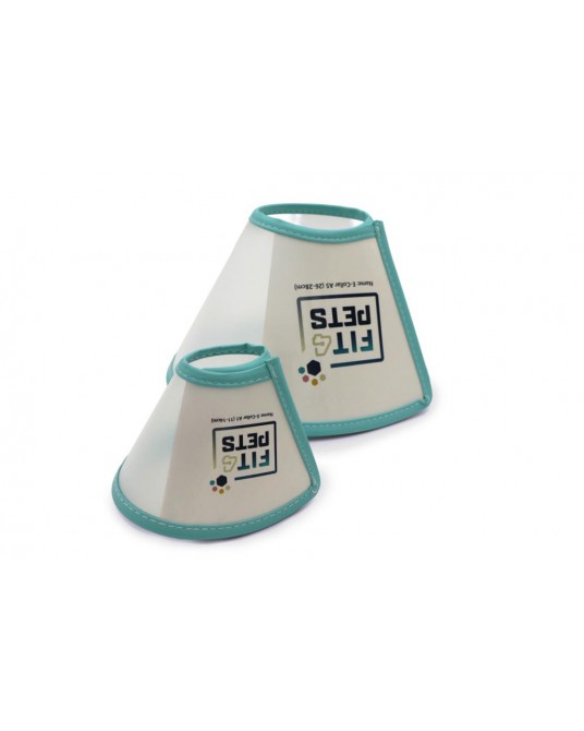 Postoperativer Fit4Pets-Kragen mit Klettverschluss und Einfassung, blau