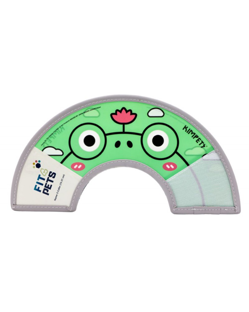 Postoperativer Schutzkragen Fit4Pets mit Klettverschluss und Einfassung, Größe S – Frosch