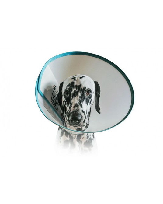 Postoperativer Fit4Pets-Kragen mit Klettverschluss und Einfassung, blau