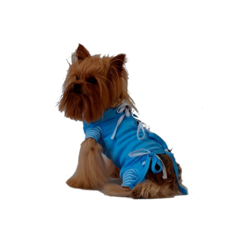 Schutzhemd, OP Hemd für Hund oder Katze, blau Größe XXS-XXXL 