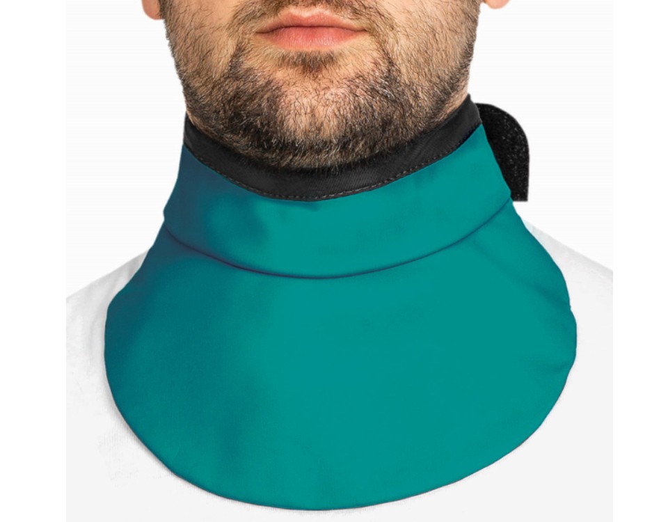 Leichte Schilddrüsenhaube 0,5 Mm Pb-Äquivalent – Strahlenschutz-Kragen Für Röntgen & Mammografie, Blau, Klettverschluss, Einheitsgröße
