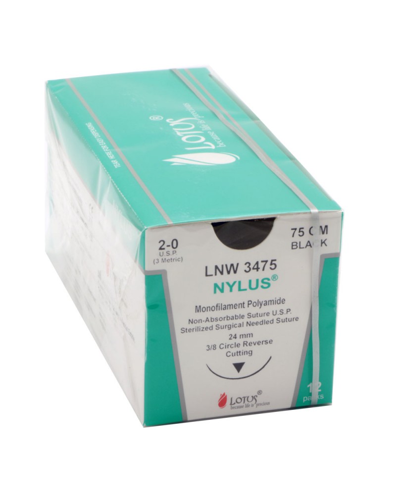 Nylus®- nicht resorbierbare Nähte mit Nadel, 12 Beutel