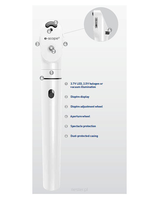 Riester e-scope Ophthalmoskop weiß