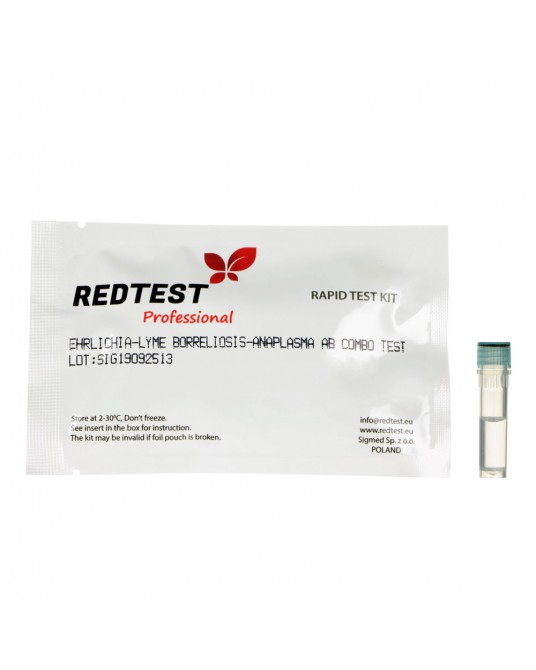 Redtest Schnelldiagnosetest für Anaplasmose, Ehrlichiose und Borreliose bei Hunden